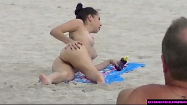 Exhibitionist Wife Allison Banks Teasing Nude Beach Voyeurs!